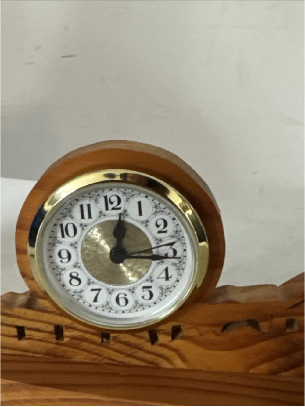 Vintage Lazer Carved Wooden Rooster Clock Intricate Design Handmade 14” Unique